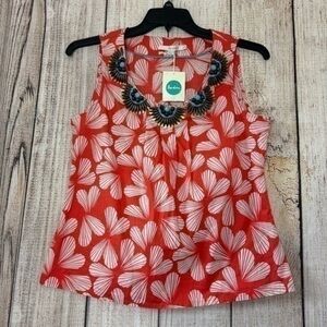 Boden Womens Beaded Floral tops size 8